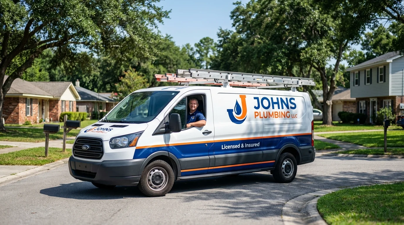 Johns Plumbing LLC service van in Osceola, IN