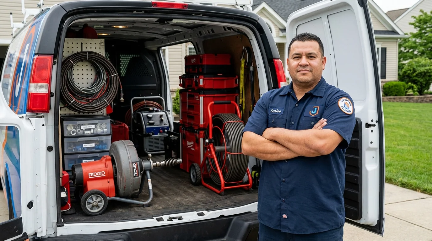 Professional drain cleaning equipment and Johns Plumbing LLC plumber in Osceola